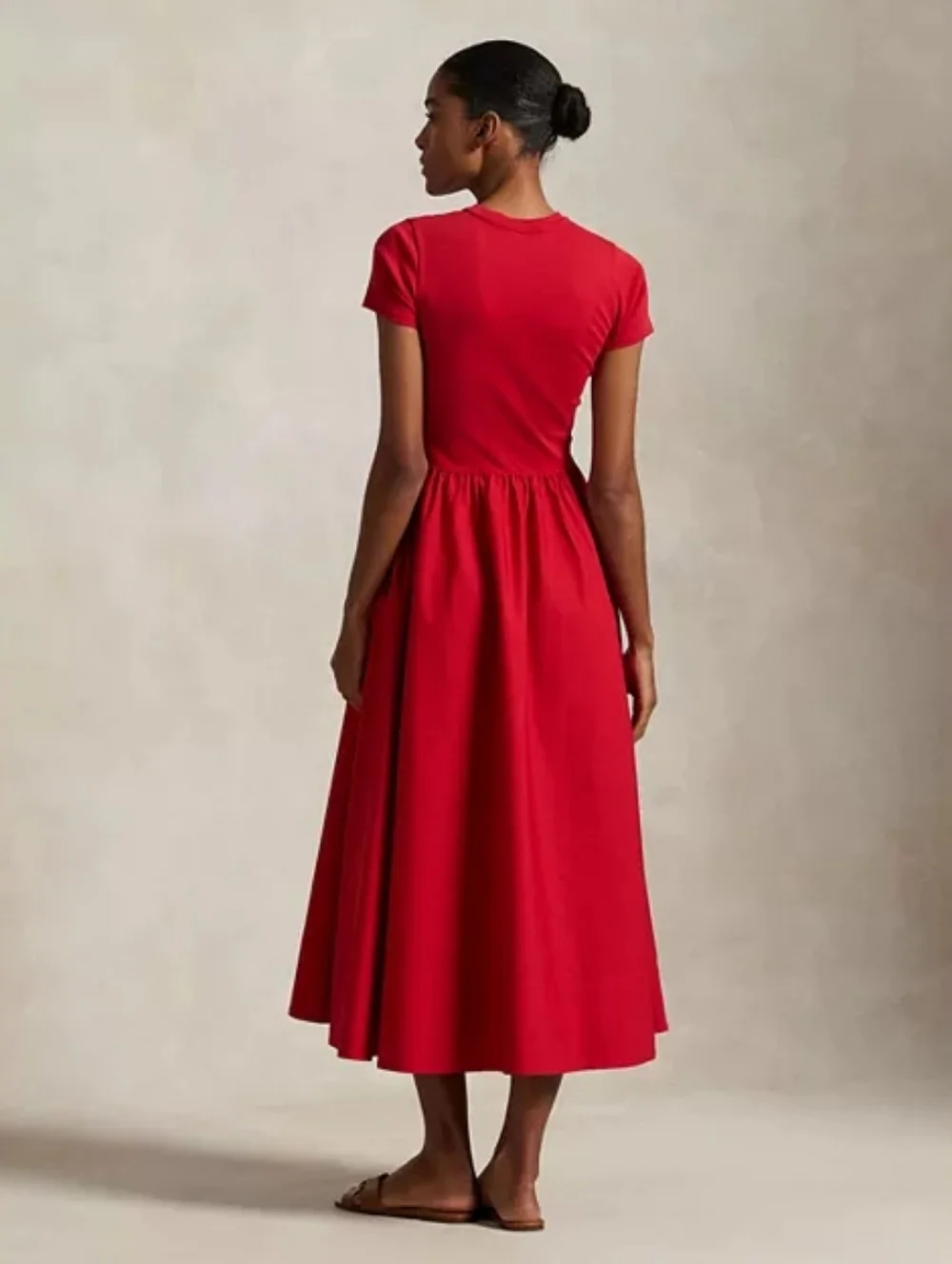 Polo Ralph Lauren Cotton Short Sleeve Dress | Red | S - Picture 2 of 4